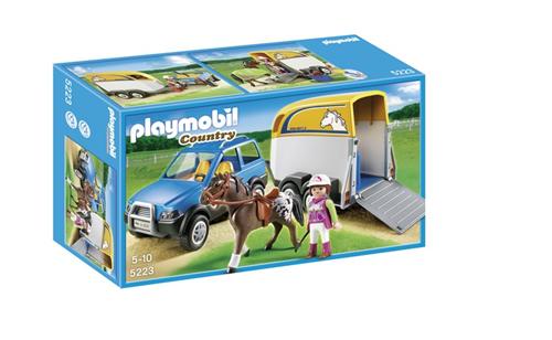 Playmobil Country 5223 Voiture Avec Remorque Et Cheval